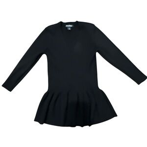 Roz & Ali Black Peplum Sweater. Size Small Petite. Excellent Condition.